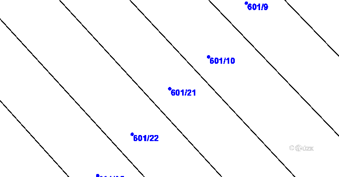 Parcela st. 601/21 v KÚ Osečnice, Katastrální mapa