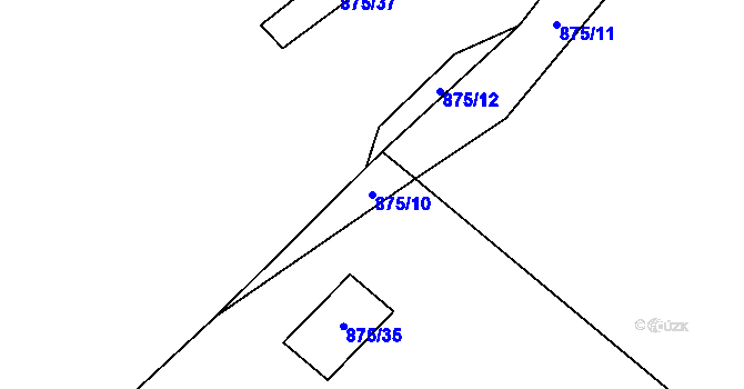 Parcela st. 875/10 v KÚ Osečnice, Katastrální mapa