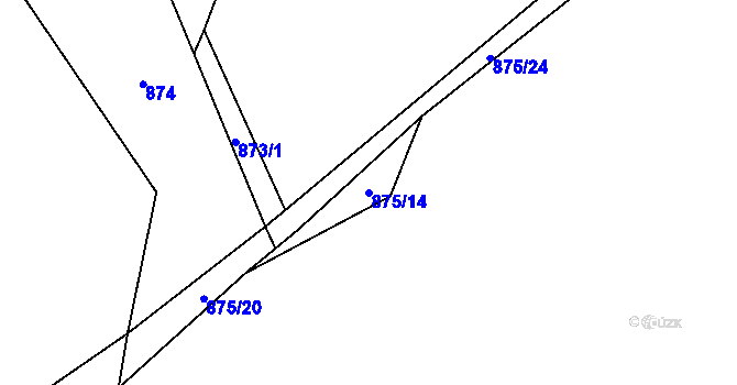 Parcela st. 875/14 v KÚ Osečnice, Katastrální mapa