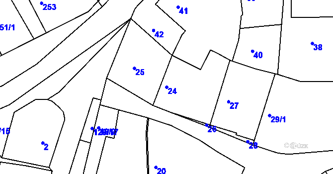 Parcela st. 24 v KÚ Osek u Hořovic, Katastrální mapa
