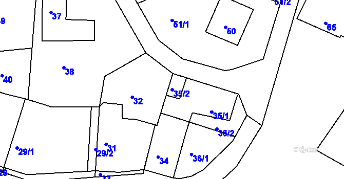 Parcela st. 35/2 v KÚ Osek u Hořovic, Katastrální mapa
