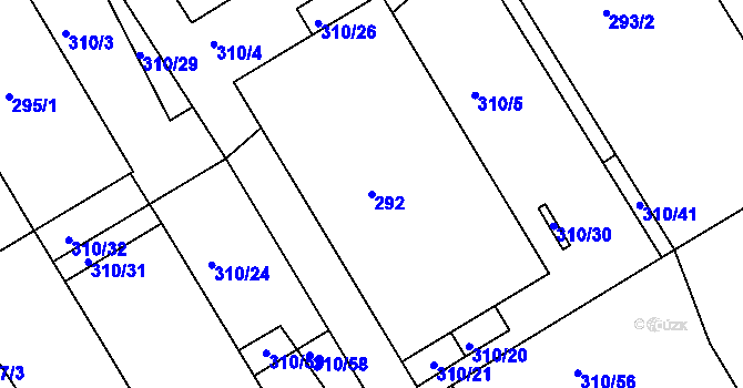 Parcela st. 292 v KÚ Osek u Hořovic, Katastrální mapa