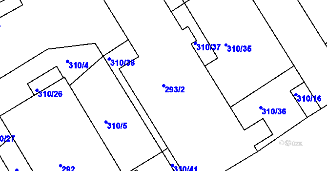 Parcela st. 293/2 v KÚ Osek u Hořovic, Katastrální mapa