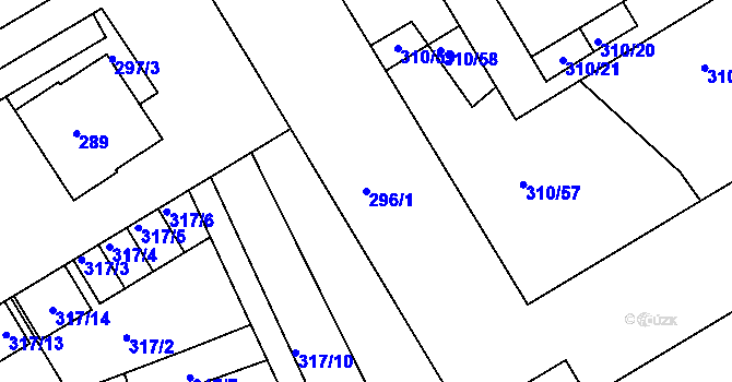 Parcela st. 296/1 v KÚ Osek u Hořovic, Katastrální mapa