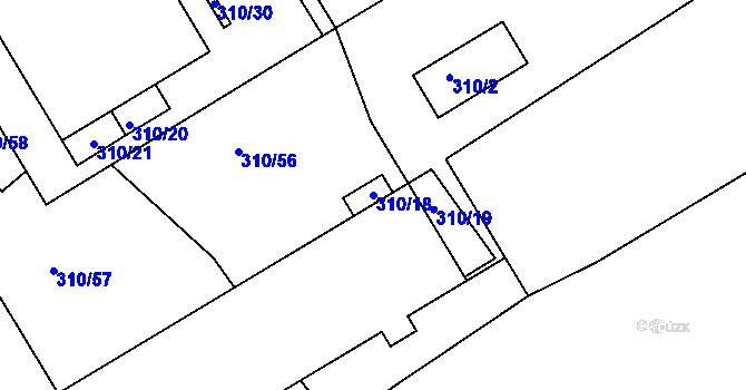 Parcela st. 310/18 v KÚ Osek u Hořovic, Katastrální mapa