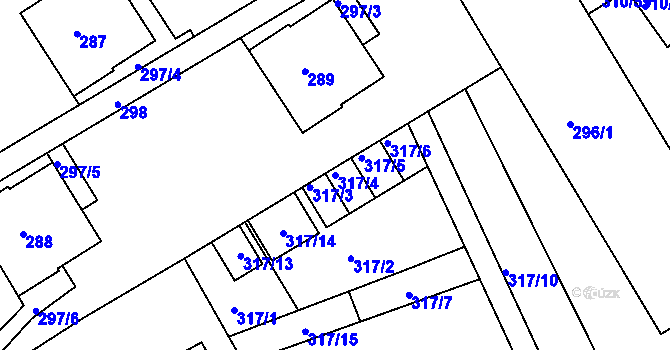 Parcela st. 317/4 v KÚ Osek u Hořovic, Katastrální mapa