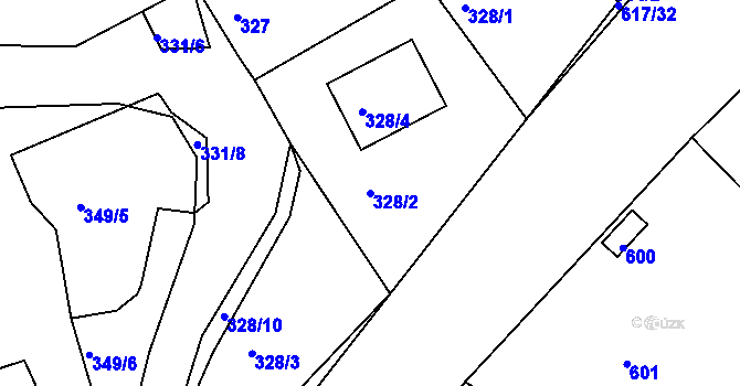 Parcela st. 328/2 v KÚ Osek u Hořovic, Katastrální mapa