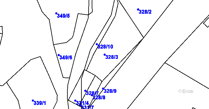 Parcela st. 328/3 v KÚ Osek u Hořovic, Katastrální mapa