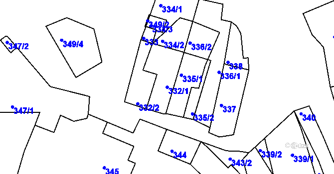 Parcela st. 332/1 v KÚ Osek u Hořovic, Katastrální mapa