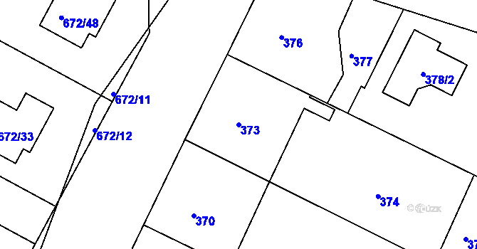 Parcela st. 373 v KÚ Osek u Hořovic, Katastrální mapa