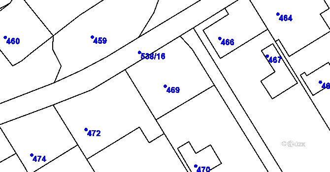 Parcela st. 469 v KÚ Osek u Hořovic, Katastrální mapa