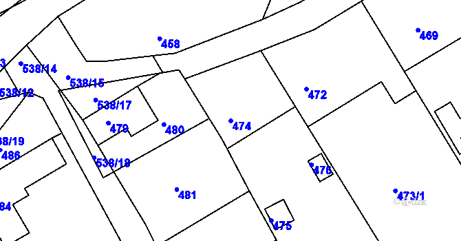 Parcela st. 474 v KÚ Osek u Hořovic, Katastrální mapa