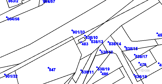 Parcela st. 483 v KÚ Osek u Hořovic, Katastrální mapa