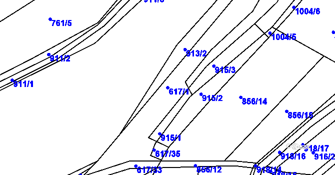 Parcela st. 617/1 v KÚ Osek u Hořovic, Katastrální mapa