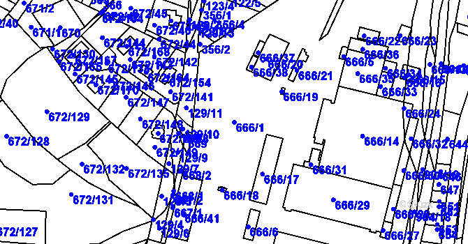 Parcela st. 666/1 v KÚ Osek u Hořovic, Katastrální mapa