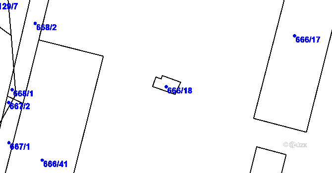 Parcela st. 666/18 v KÚ Osek u Hořovic, Katastrální mapa