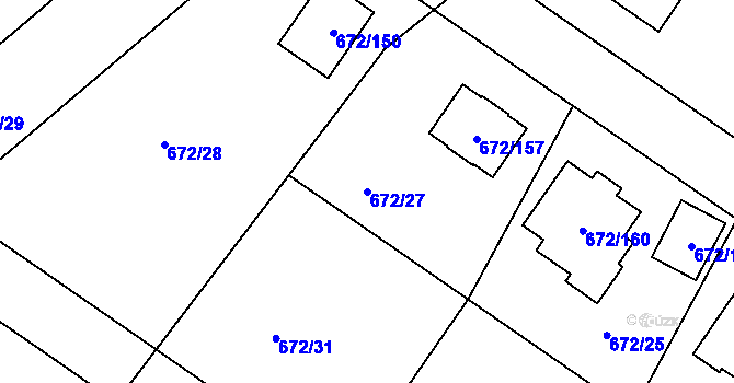 Parcela st. 672/27 v KÚ Osek u Hořovic, Katastrální mapa