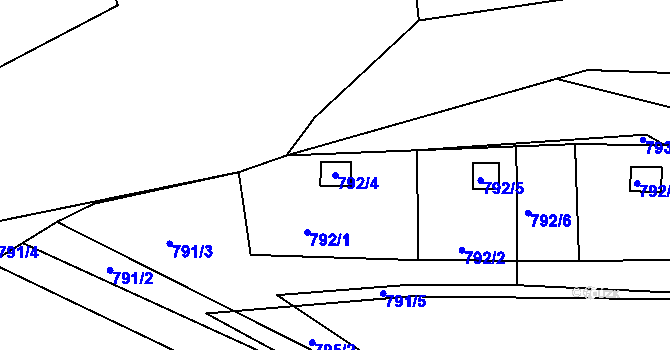 Parcela st. 792/4 v KÚ Osek u Hořovic, Katastrální mapa