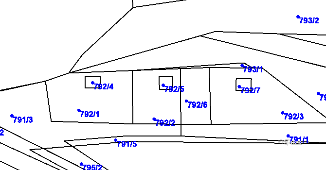 Parcela st. 792/5 v KÚ Osek u Hořovic, Katastrální mapa