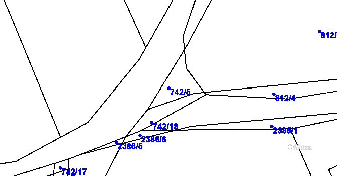 Parcela st. 742/5 v KÚ Osek u Hořovic, Katastrální mapa