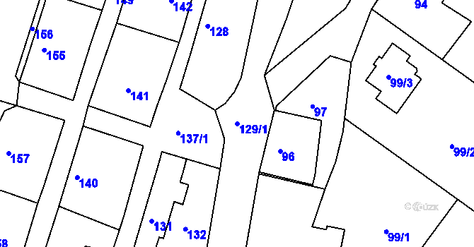 Parcela st. 129/1 v KÚ Osek u Hořovic, Katastrální mapa