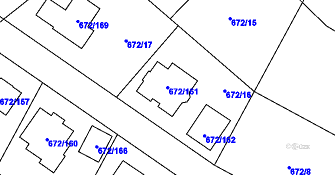 Parcela st. 672/161 v KÚ Osek u Hořovic, Katastrální mapa