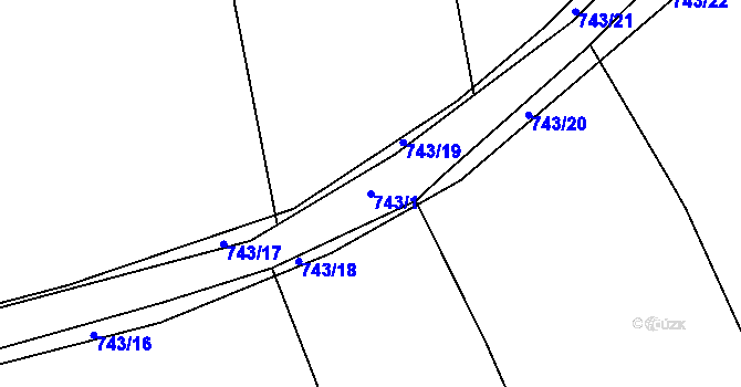 Parcela st. 743/1 v KÚ Osek u Hořovic, Katastrální mapa