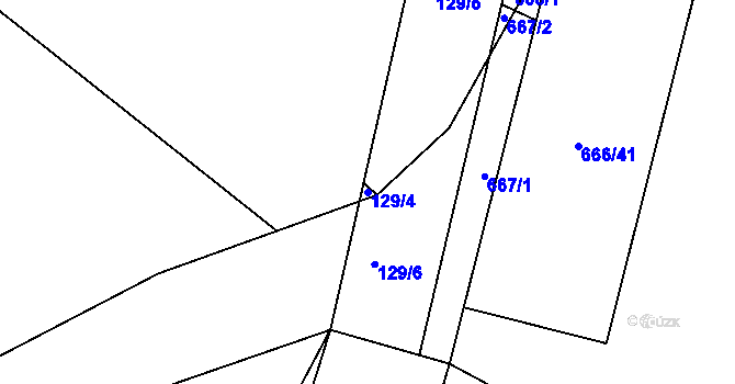 Parcela st. 129/4 v KÚ Osek u Hořovic, Katastrální mapa