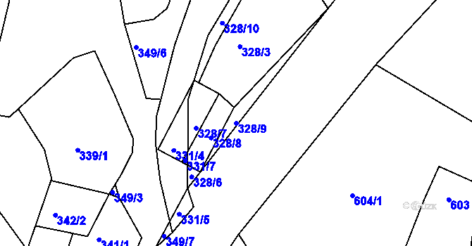 Parcela st. 328/9 v KÚ Osek u Hořovic, Katastrální mapa