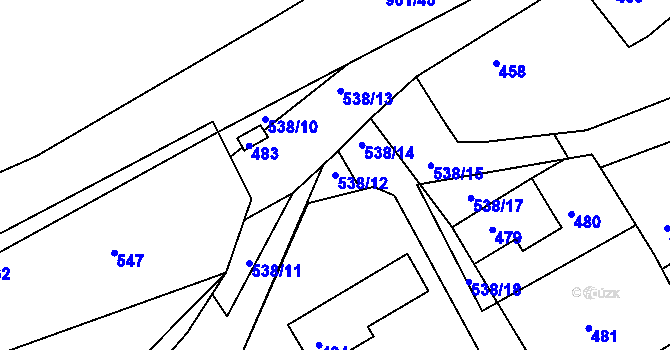 Parcela st. 538/12 v KÚ Osek u Hořovic, Katastrální mapa