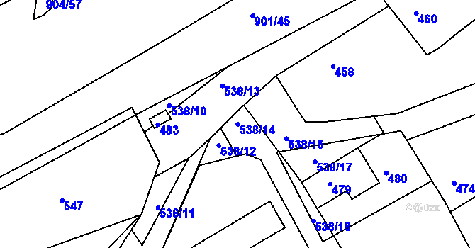 Parcela st. 538/14 v KÚ Osek u Hořovic, Katastrální mapa