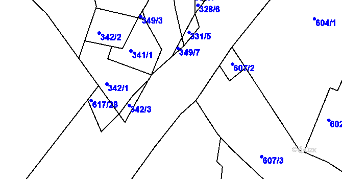 Parcela st. 617/29 v KÚ Osek u Hořovic, Katastrální mapa