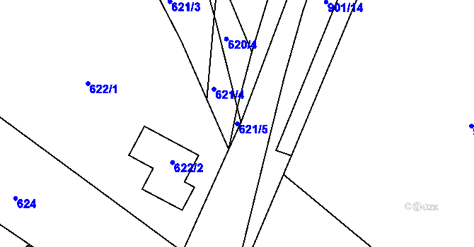 Parcela st. 621/5 v KÚ Osek u Hořovic, Katastrální mapa