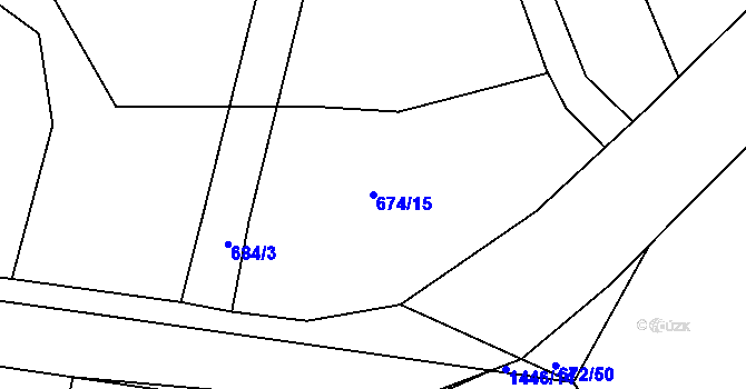 Parcela st. 674/15 v KÚ Osek u Hořovic, Katastrální mapa