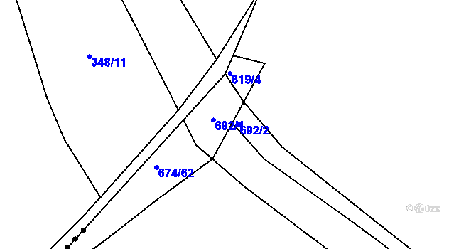 Parcela st. 692/2 v KÚ Osek u Hořovic, Katastrální mapa