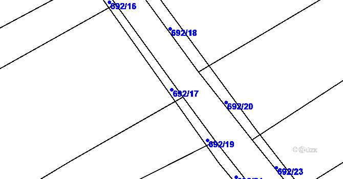 Parcela st. 692/17 v KÚ Osek u Hořovic, Katastrální mapa