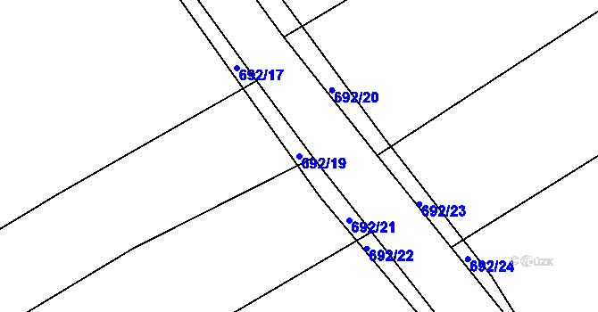 Parcela st. 692/19 v KÚ Osek u Hořovic, Katastrální mapa