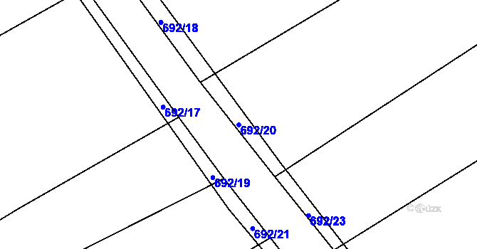 Parcela st. 692/20 v KÚ Osek u Hořovic, Katastrální mapa