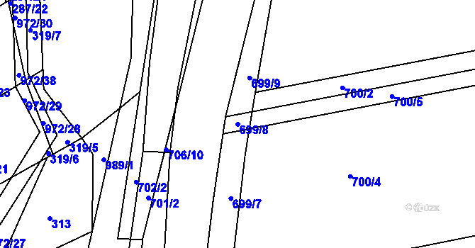 Parcela st. 699/8 v KÚ Osek u Hořovic, Katastrální mapa
