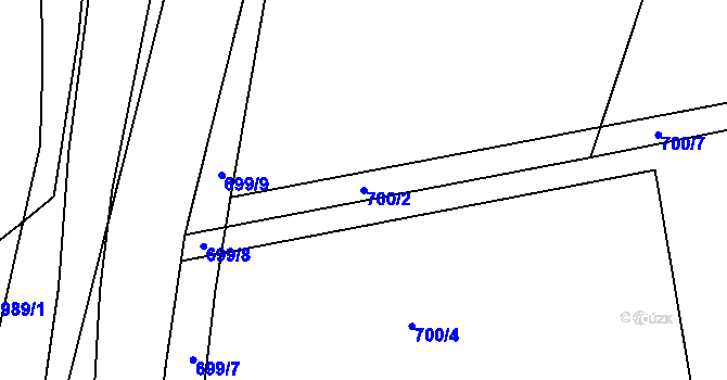 Parcela st. 700/2 v KÚ Osek u Hořovic, Katastrální mapa
