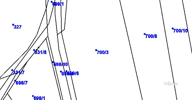 Parcela st. 700/3 v KÚ Osek u Hořovic, Katastrální mapa