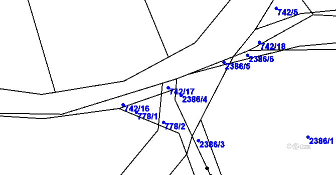 Parcela st. 742/17 v KÚ Osek u Hořovic, Katastrální mapa