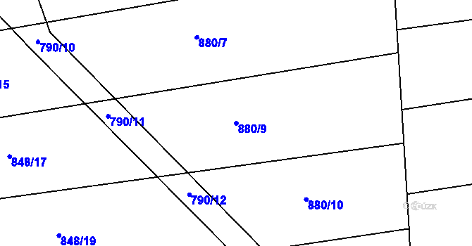 Parcela st. 880/9 v KÚ Osek u Hořovic, Katastrální mapa