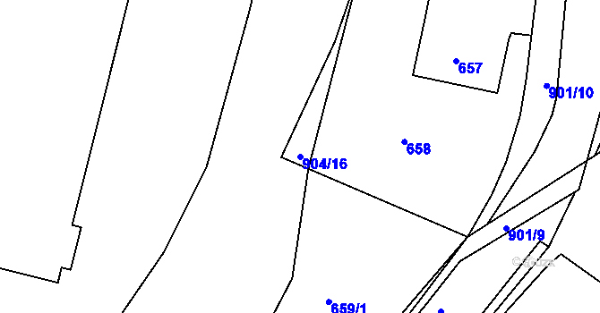 Parcela st. 904/16 v KÚ Osek u Hořovic, Katastrální mapa