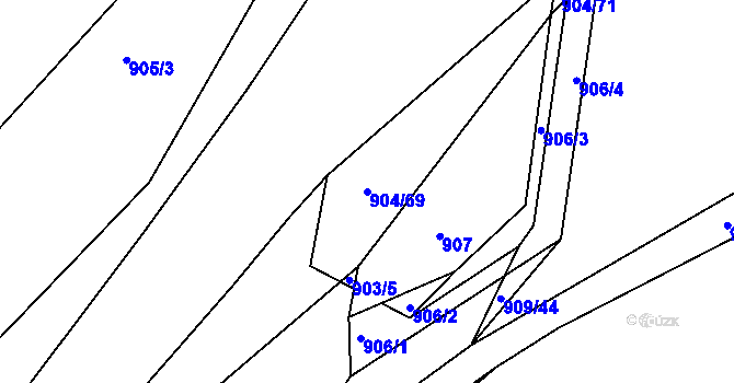 Parcela st. 904/69 v KÚ Osek u Hořovic, Katastrální mapa