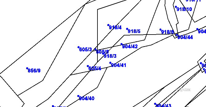 Parcela st. 918/3 v KÚ Osek u Hořovic, Katastrální mapa