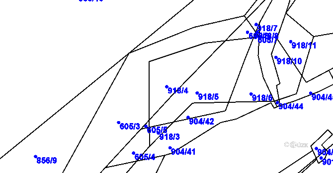 Parcela st. 918/4 v KÚ Osek u Hořovic, Katastrální mapa