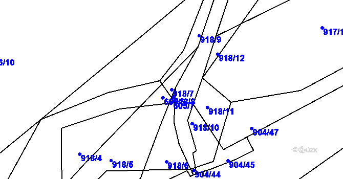 Parcela st. 918/7 v KÚ Osek u Hořovic, Katastrální mapa