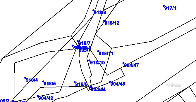 Parcela st. 918/11 v KÚ Osek u Hořovic, Katastrální mapa
