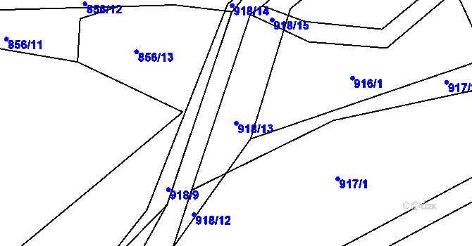 Parcela st. 918/13 v KÚ Osek u Hořovic, Katastrální mapa